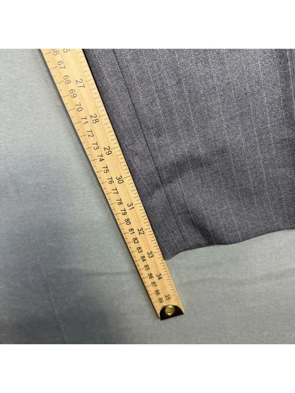 Giorgio Armani Le Collezioni Pants Mens 40x34 Gray Pinstripe Flat Front Wool